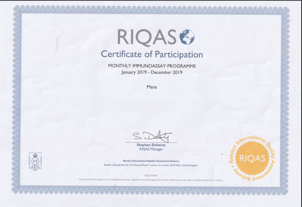 RIQAS immunoassay programme 2019